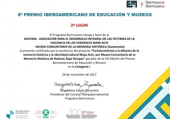 RECONOCIMIENTO AL TRABAJO DEL MUSEO COMUNITARIO DE LA MEMORIA HISTORICA